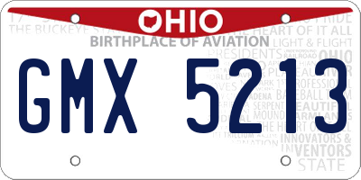 OH license plate GMX5213