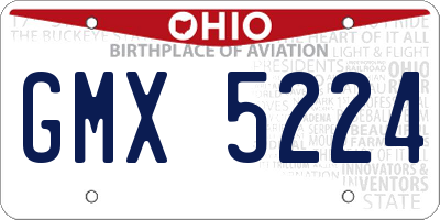 OH license plate GMX5224