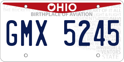 OH license plate GMX5245