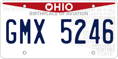 OH license plate GMX5246