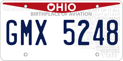 OH license plate GMX5248
