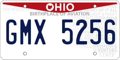 OH license plate GMX5256