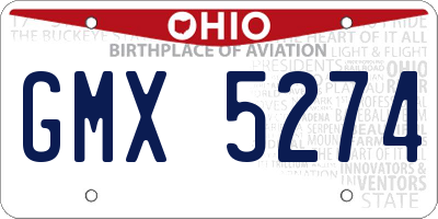 OH license plate GMX5274