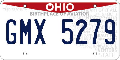 OH license plate GMX5279