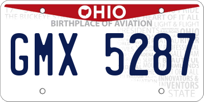 OH license plate GMX5287