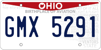OH license plate GMX5291