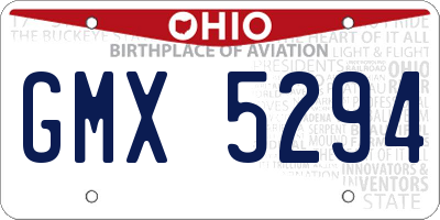 OH license plate GMX5294