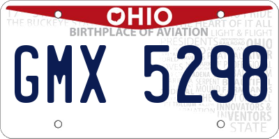 OH license plate GMX5298
