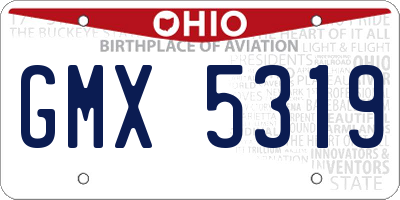 OH license plate GMX5319