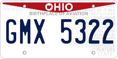 OH license plate GMX5322