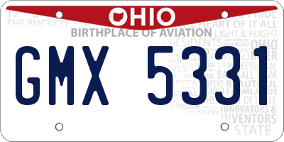 OH license plate GMX5331