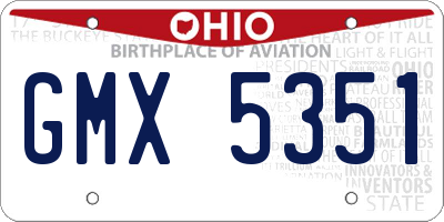 OH license plate GMX5351
