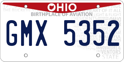 OH license plate GMX5352