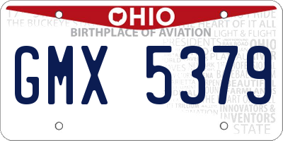 OH license plate GMX5379