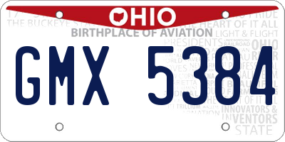 OH license plate GMX5384