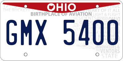 OH license plate GMX5400