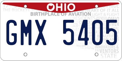 OH license plate GMX5405