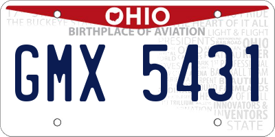 OH license plate GMX5431