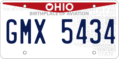 OH license plate GMX5434