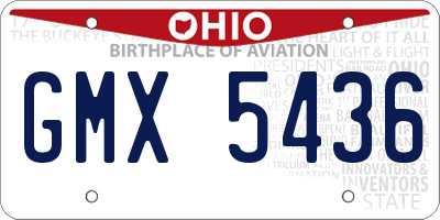 OH license plate GMX5436