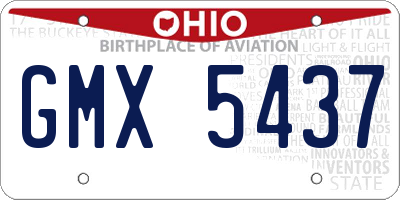 OH license plate GMX5437