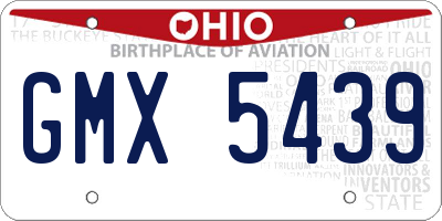 OH license plate GMX5439