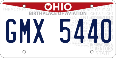 OH license plate GMX5440