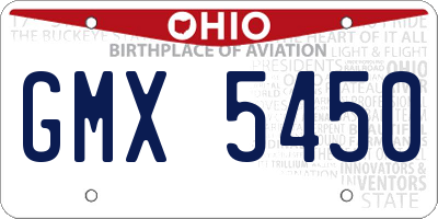 OH license plate GMX5450