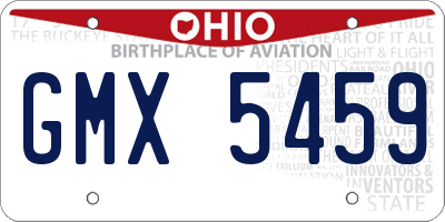 OH license plate GMX5459