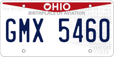 OH license plate GMX5460