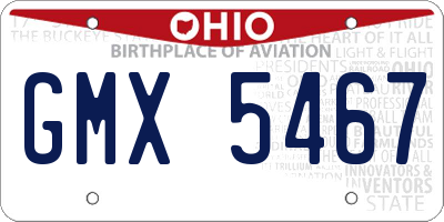 OH license plate GMX5467