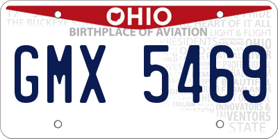 OH license plate GMX5469