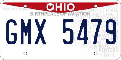 OH license plate GMX5479