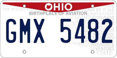 OH license plate GMX5482