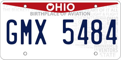 OH license plate GMX5484