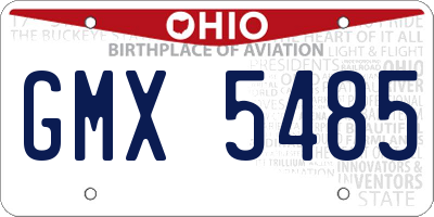 OH license plate GMX5485