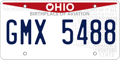 OH license plate GMX5488