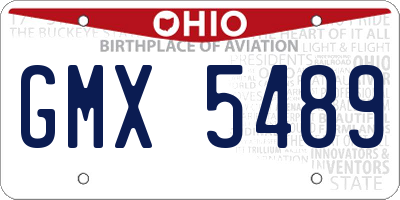 OH license plate GMX5489