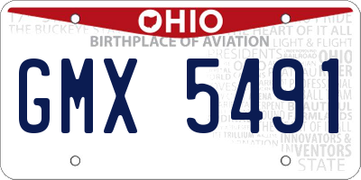 OH license plate GMX5491