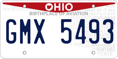 OH license plate GMX5493
