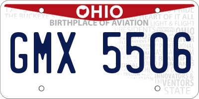 OH license plate GMX5506