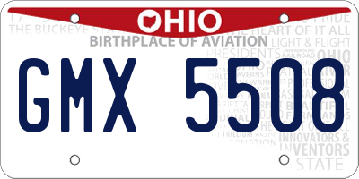 OH license plate GMX5508