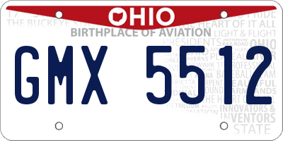 OH license plate GMX5512