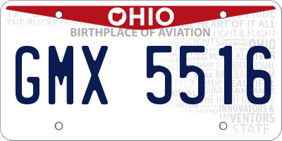 OH license plate GMX5516