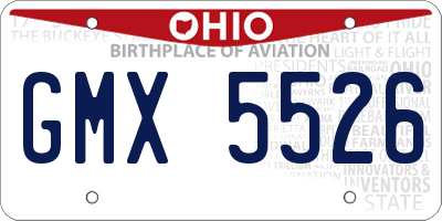 OH license plate GMX5526