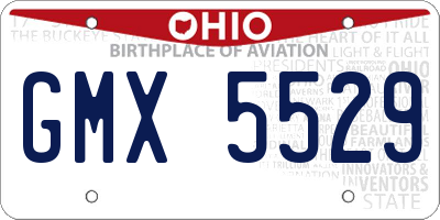 OH license plate GMX5529