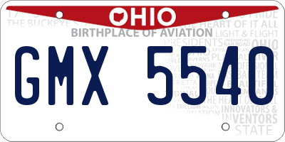 OH license plate GMX5540