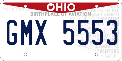 OH license plate GMX5553