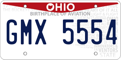 OH license plate GMX5554