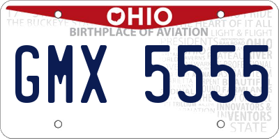 OH license plate GMX5555